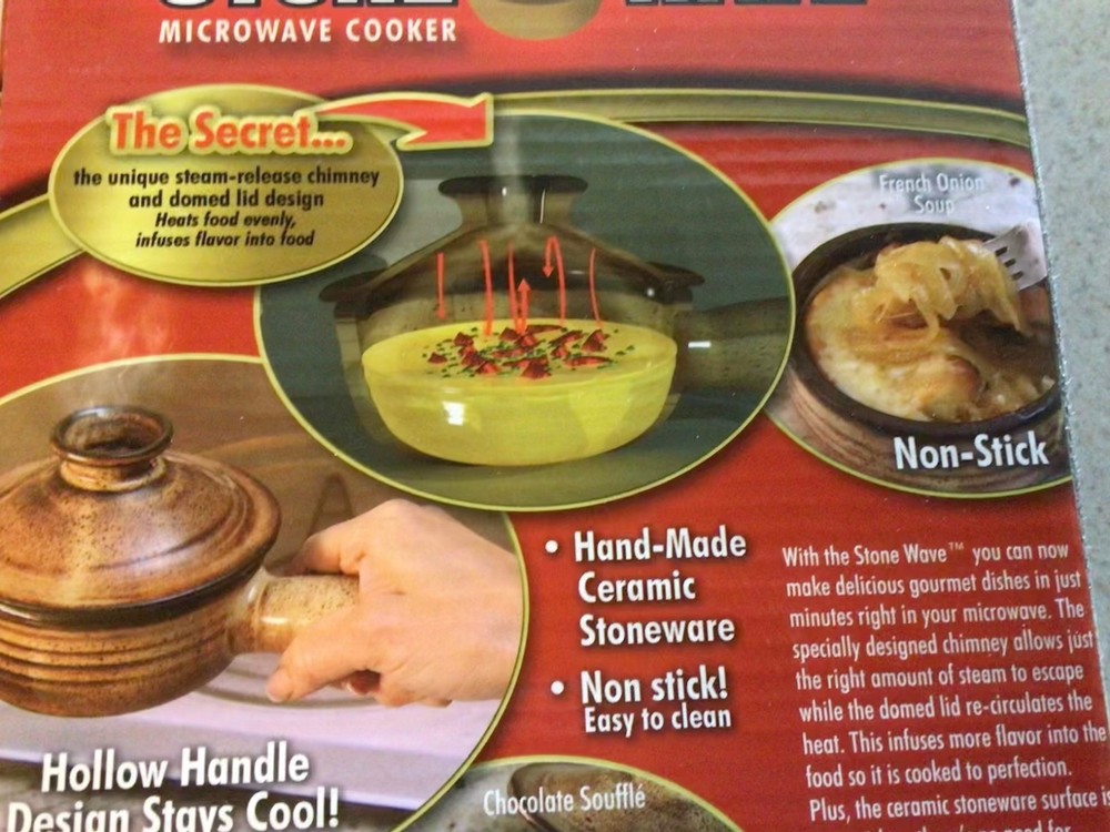 Stone Wave Microwave Cooker Ceramic Stoneware New