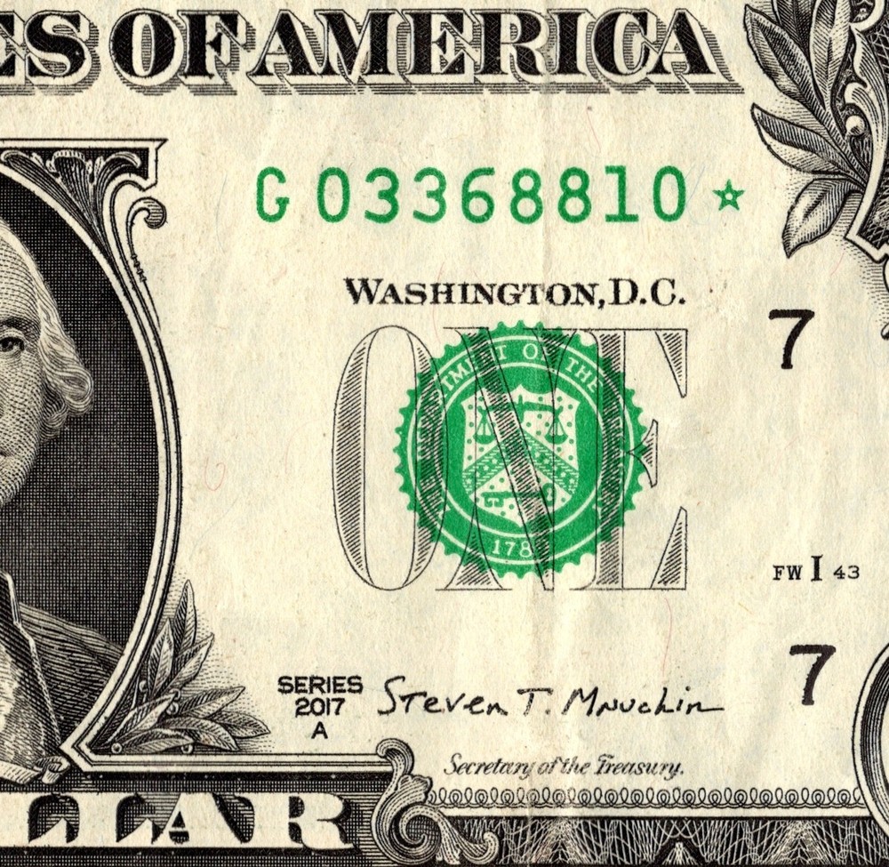 2017 G Star note Fancy Serial Number Regular Run