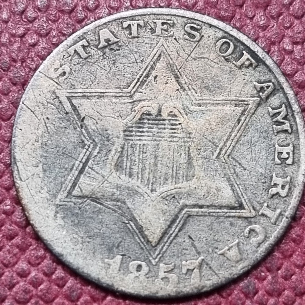1857 Three Cent Silver Trime 3c Better Grade #75919