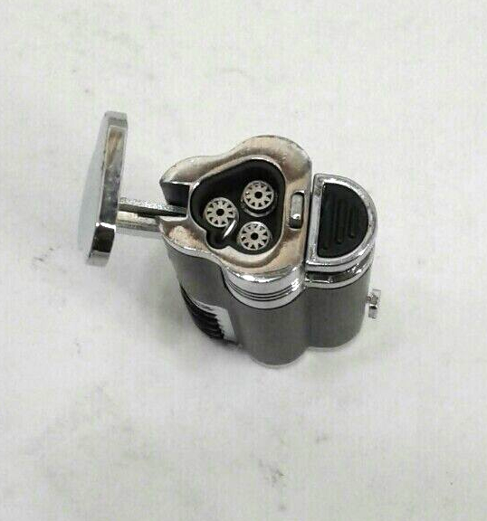Prestige Cyclone Wind Resistant Triple Torch Cigar Lighter With Punch Cutter