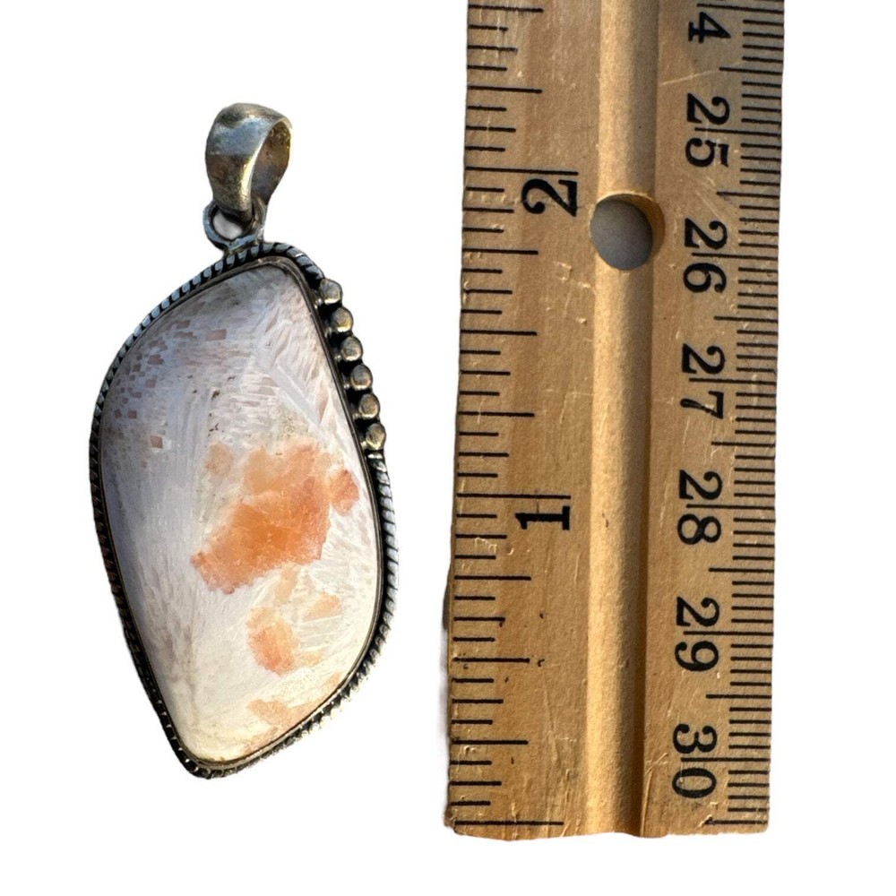 Scolecite Solid 925 Sterling Silver Pendant
