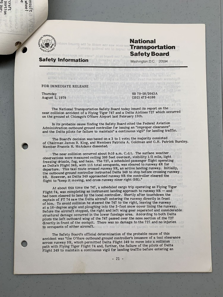 Flying Tiger Line Flight Operations Review Booklet Third Quarter 1979