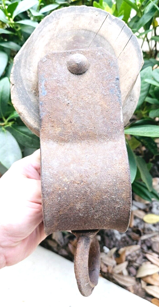 WOod and Metal Pulley PIece