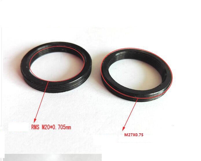 Adapter RMS Thread to 27mm M27x0.75 for Zeiss Infinity Microscope Objective Flat