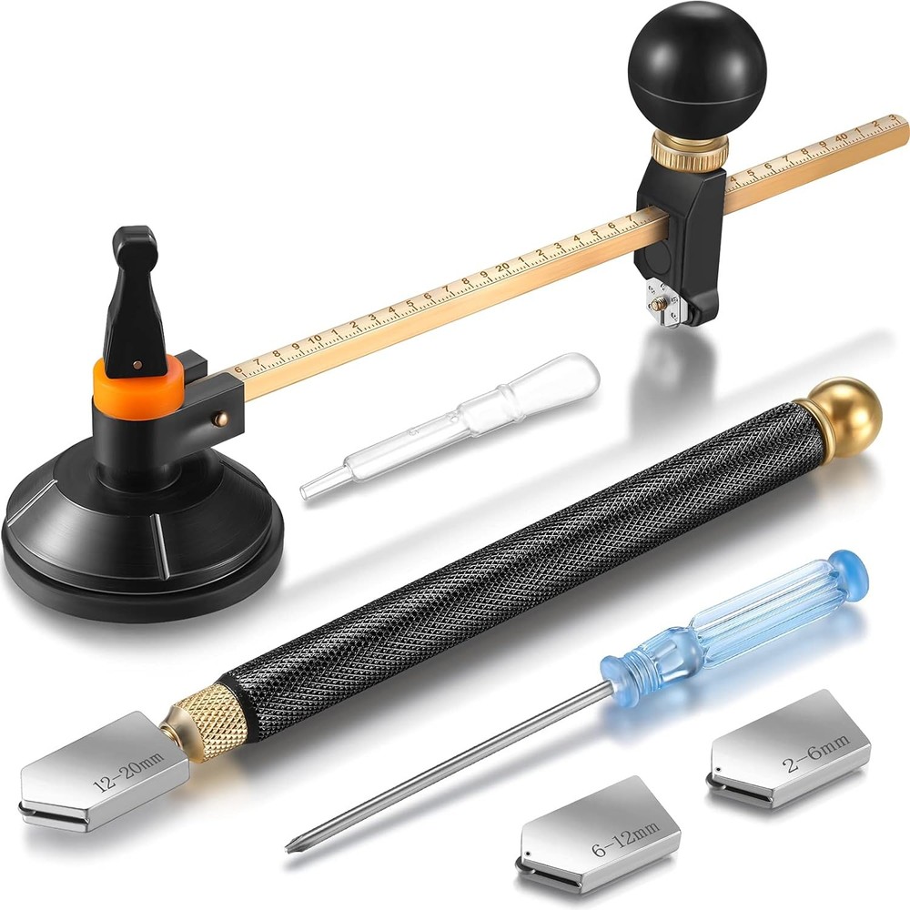 Mudder 6 Pieces Glass Cutter Tool Set Includes Pencil Style Cutting Tool...