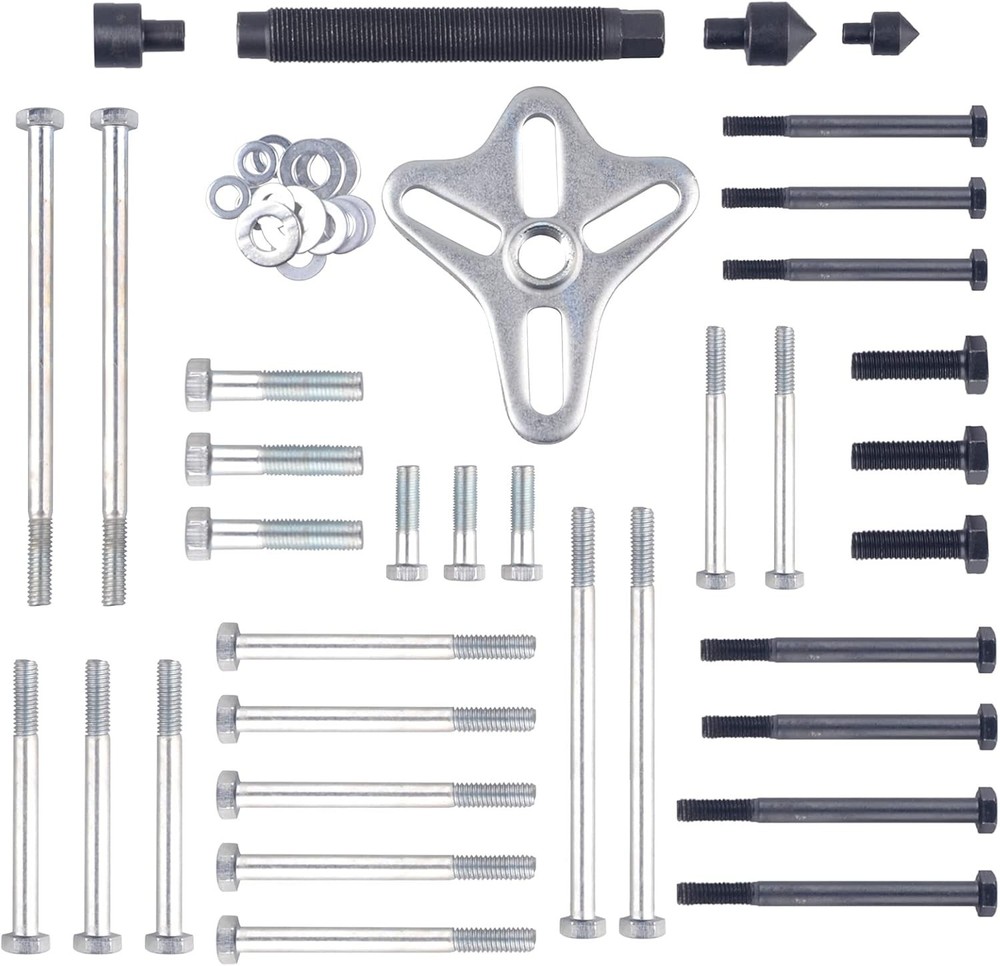 Alloy Steel Harmonic Balancer Puller Kit - 46 Pcs for Multiple Vehicle Types