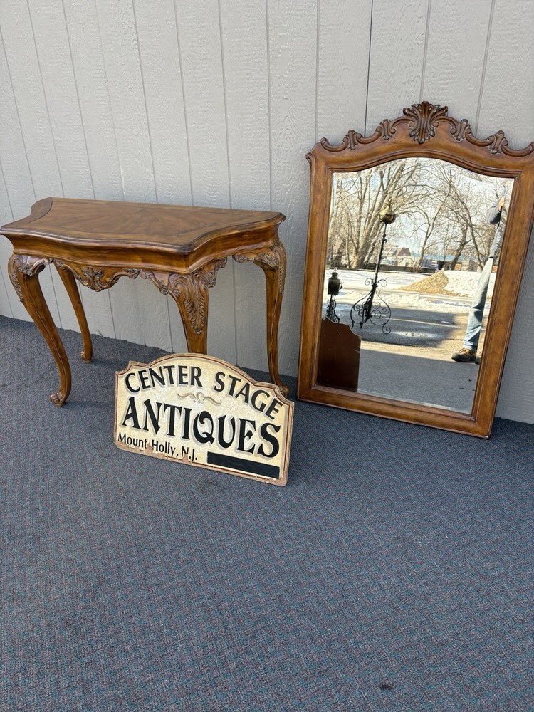 67377 French Country Console Table with Mirror