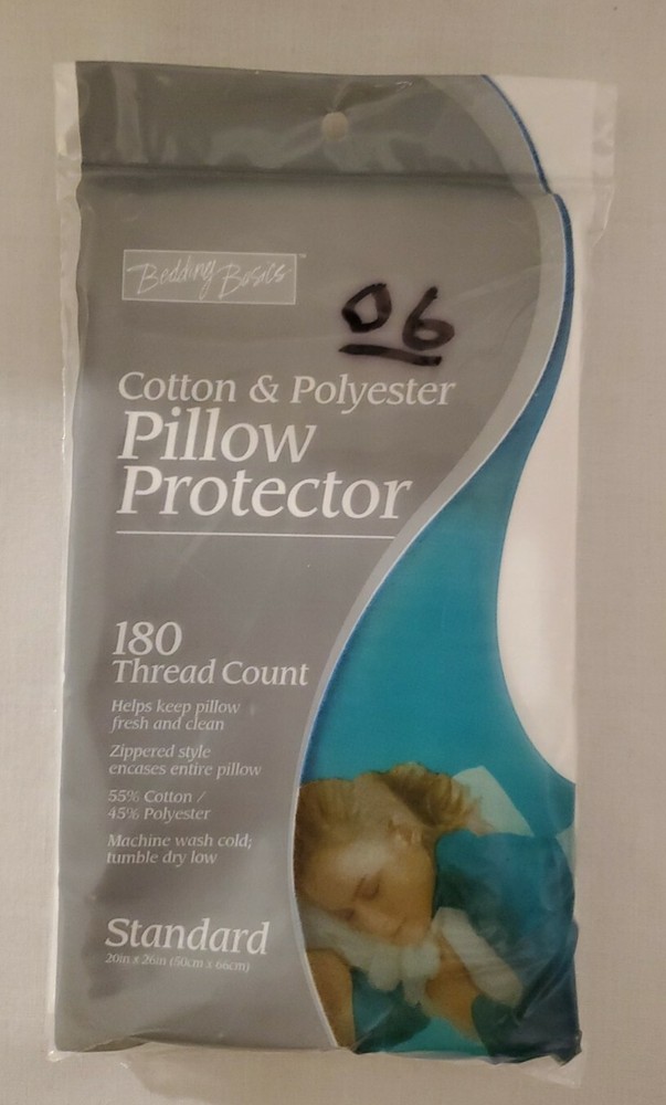New Bedding Basics Cotton Polyester Pillow Protector Standard Size