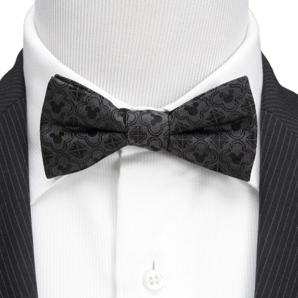 Disney Mickey Mouse Pattern Black Bow Tie