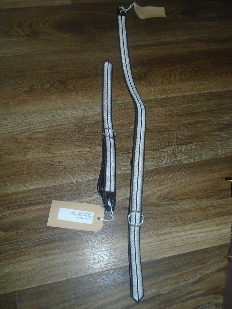 BRITISH ARMY ISSUE SILVER BRAID WITH BLACK SWORD SLING ONE SHORT ONE LONG