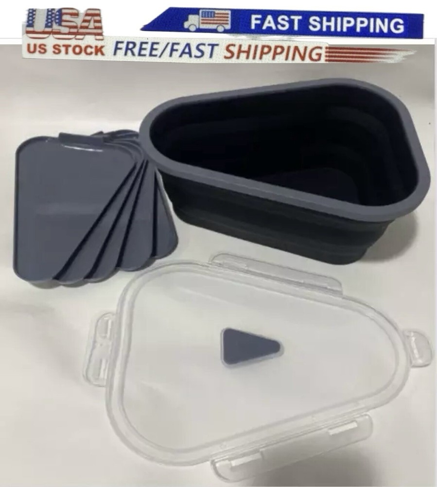 Pizza Storage Container Box Foldable Triangle Reusable Pack Container Multiuse