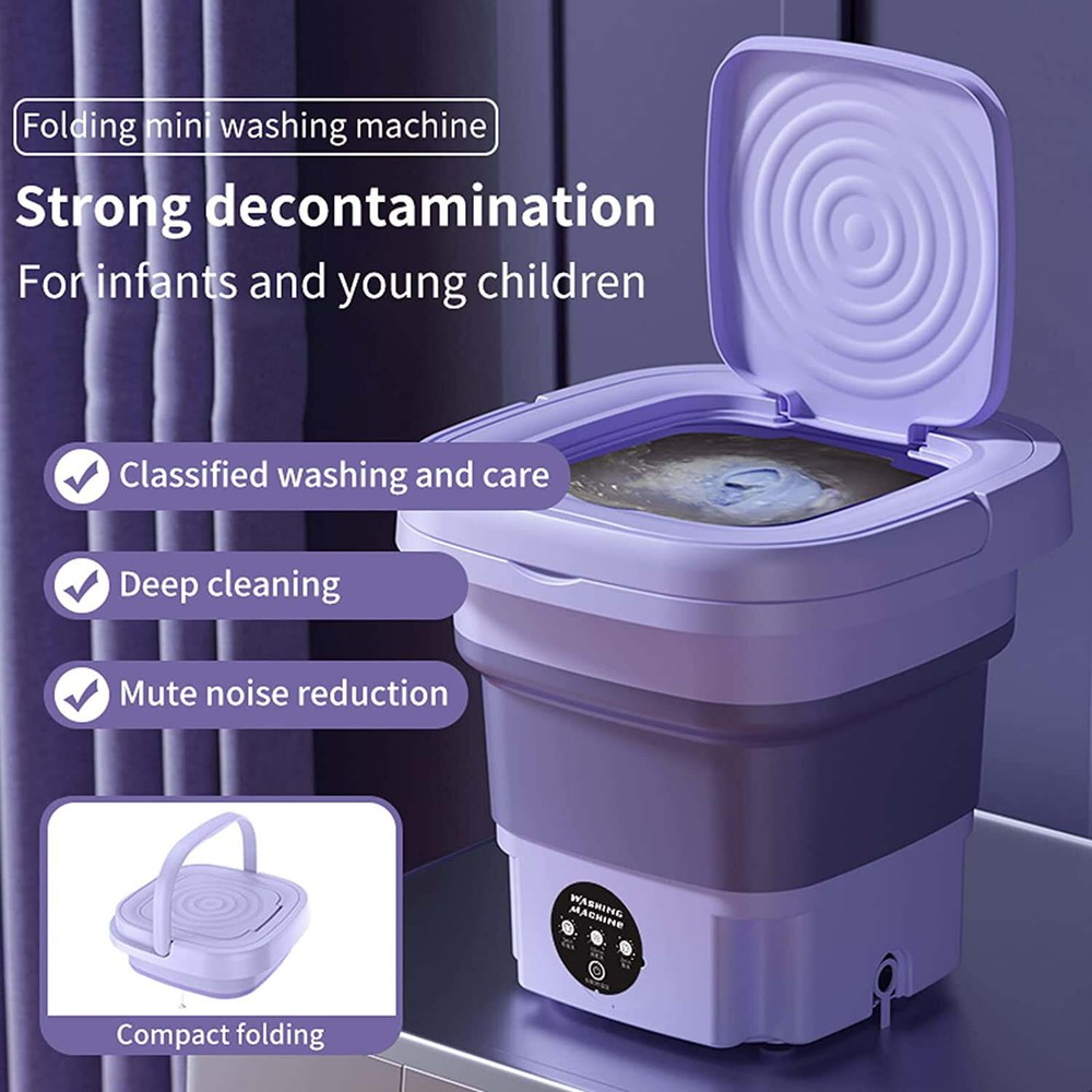 Mini Washing Machine Folding Portable Sterilization Drying Laundry Machine 8L US