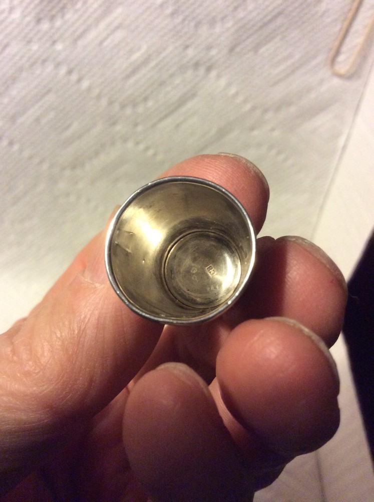 OLD SEWING-EARLY BRITE CUT ANTIQUE SILVER THIMBLE