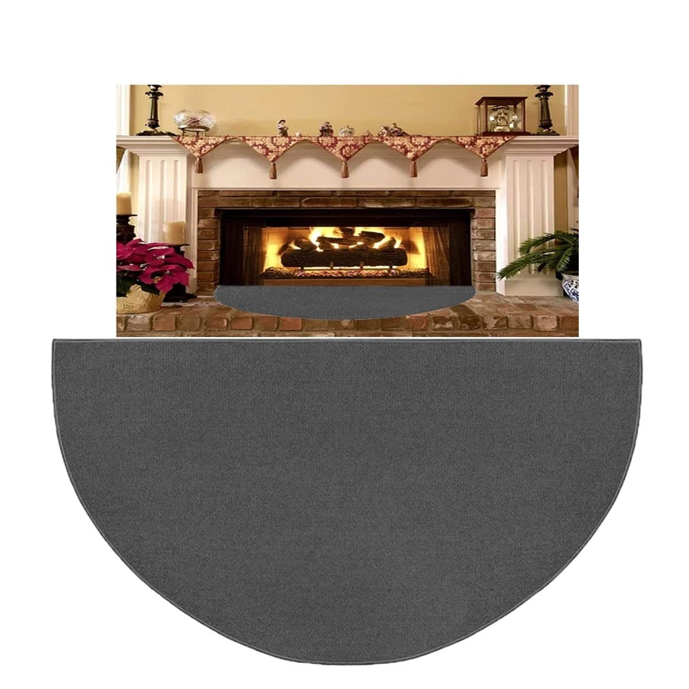 63″x37″ Extra Large Half Round Fireproof 3'1" x 5'3" (Semicircular), Black