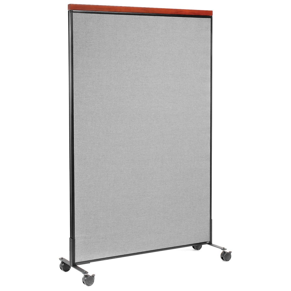 48-1/4"W x 76-1/2"H Mobile Deluxe Office Partition Panel Gray