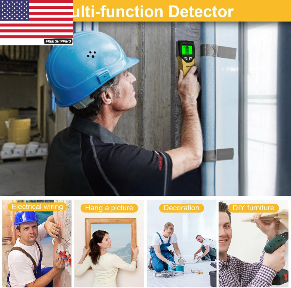 Stud Finder Wall Scanner - 5 in 1 Stud Finder Tool W/Microprocessor Chip and HD
