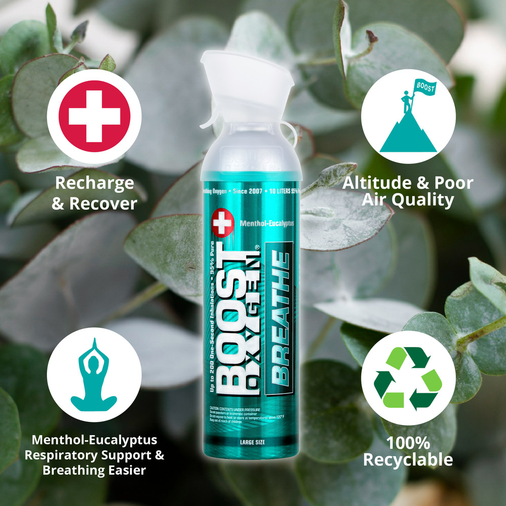 Boost Oxygen Supplemental Oxygen - 10 Liter - Menthol-Eucalyptus - 2 Pack