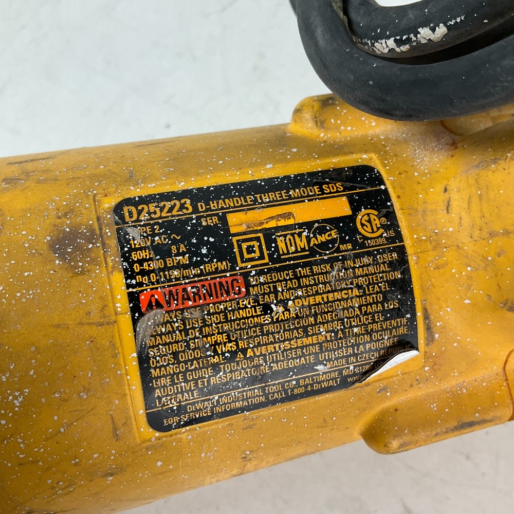 DeWalt D25223 D-Handle Three Mode SDS Rotary Hammer Drill with Case