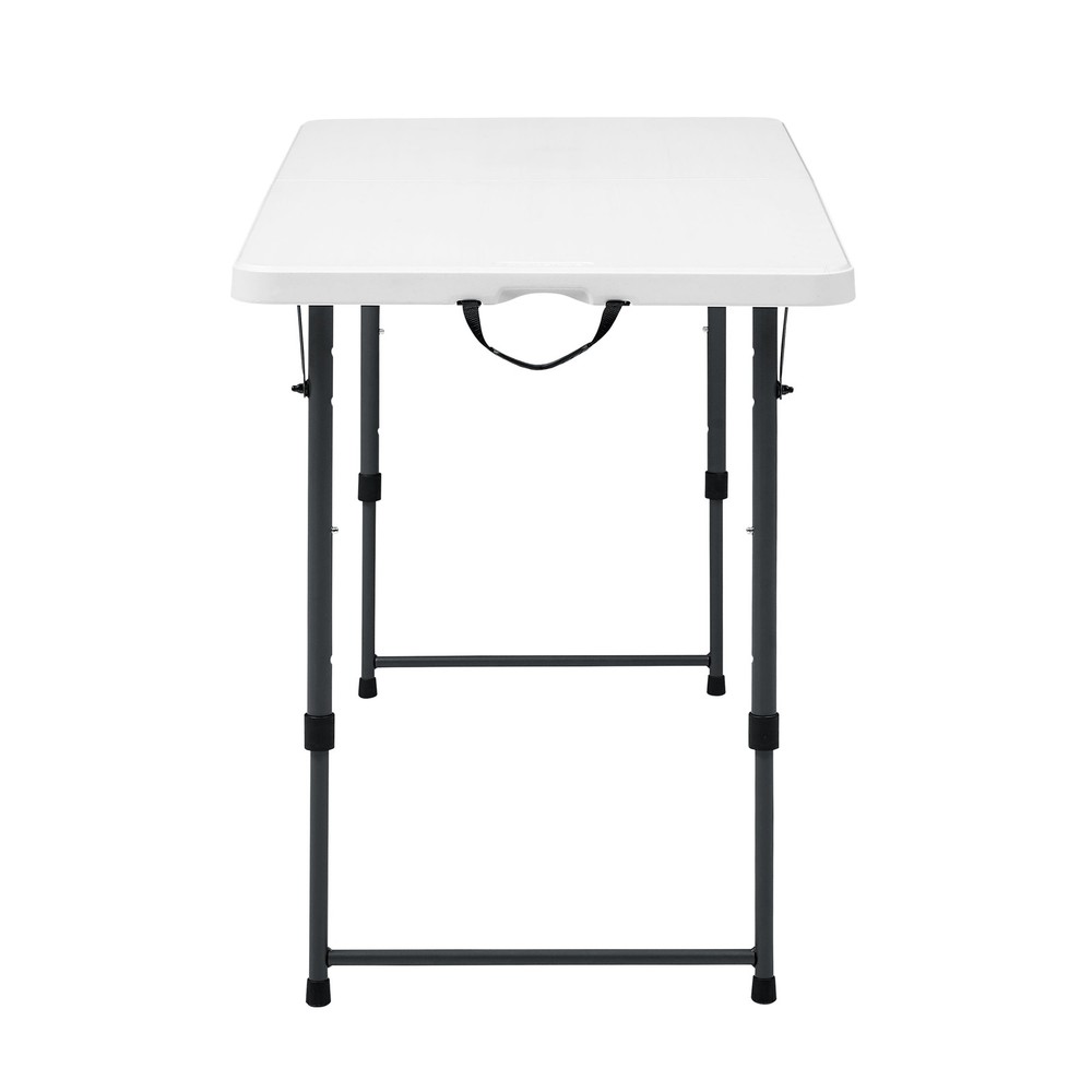 4 Foot Adjustable Height Folding Plastic Table White