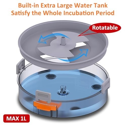 Automatic Egg Incubator with Humidity Control & Temp Adjustment, 12 Eggs Capacit