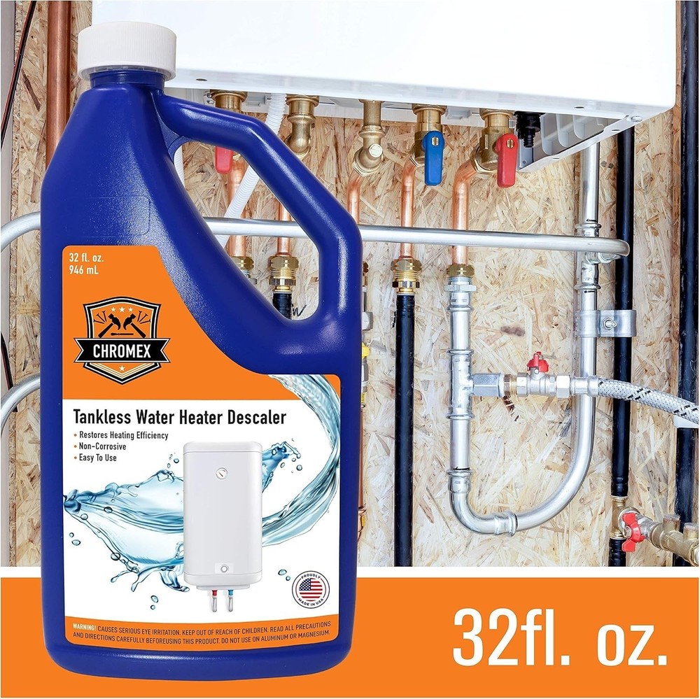 Chromex Tankless Water Heater Descaling Solution, Quart, 32 fl oz (1)