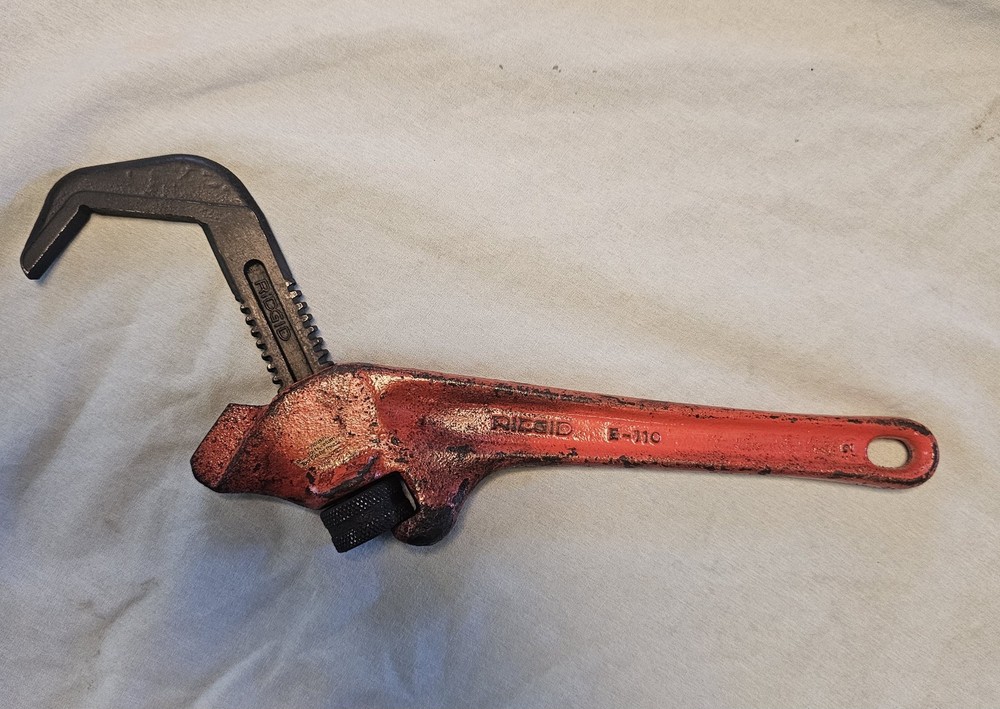 Ridgid Offset Hex Nut Pipe Wrench Smooth Jaw E-110 Elyria OH USA