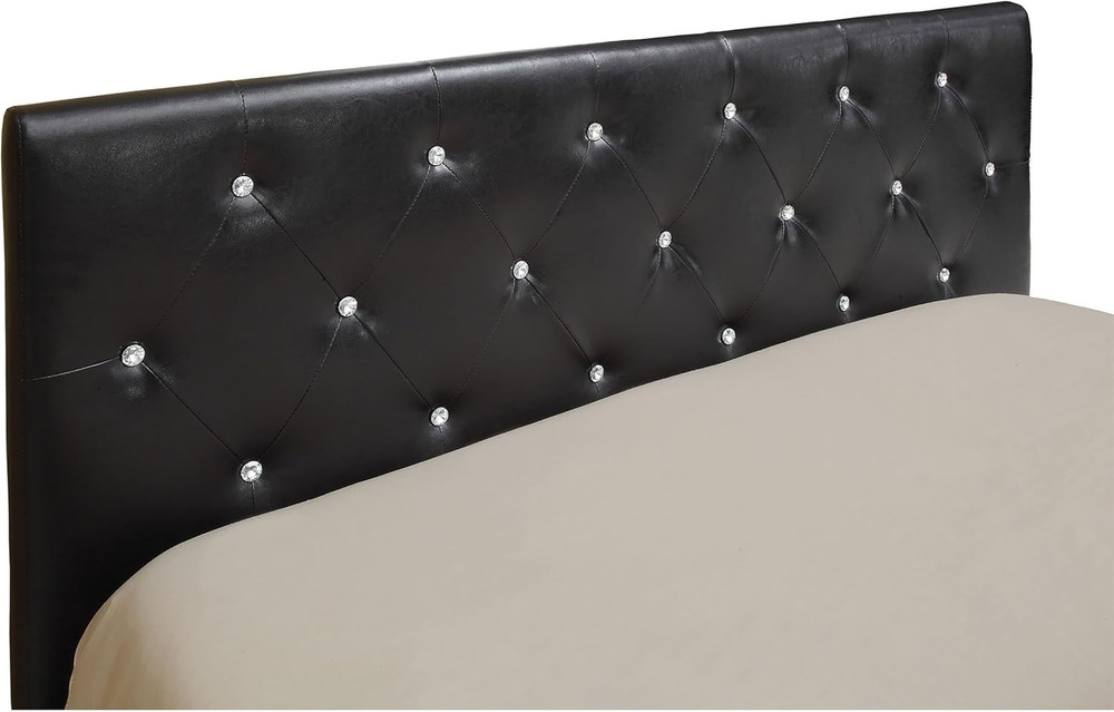 Quinn Black Leatherette Padded Headboard with Conversion Mounting System