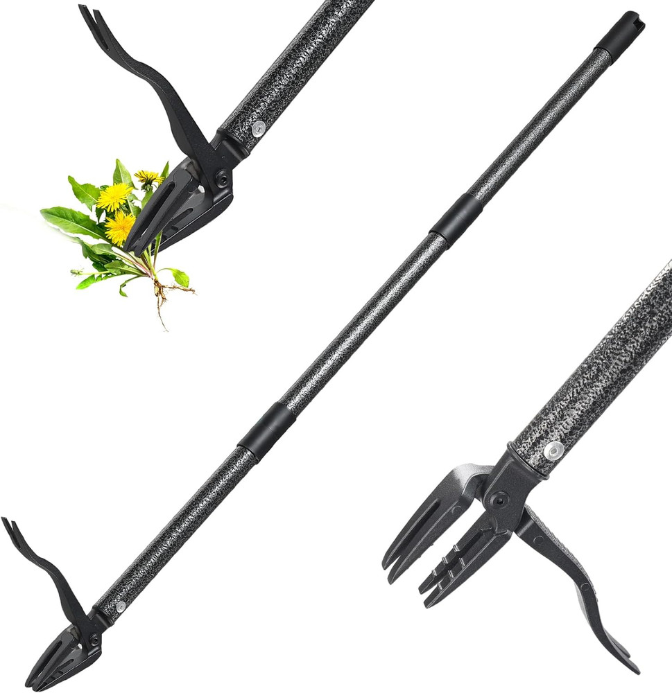 Weed Puller Tool, 4 Claw Stand up Manual Weeder, Heavy Duty Weeding Tool with...