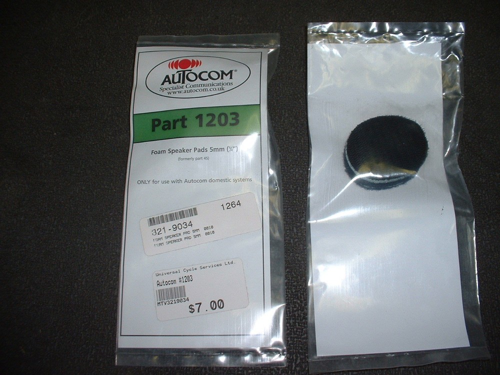 Autocom # 1203 (Formerly Part 45),   6mm (1/4") Foam Speaker Pads