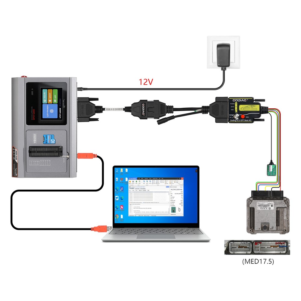 GODIAG G-V E-C-U Cable for Connecting MULTI PROG with GT107 Read & Write Data