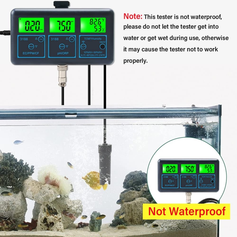 Tuya WiFi 7in1 Water Quality Tester Multi-Parameter Water Analyzer Digital Di...