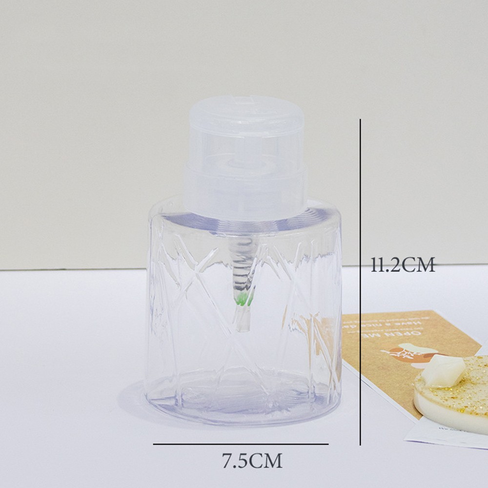 Empty Refillable Press Pump Dispenser Nail Cleaner Container Reusable Portable