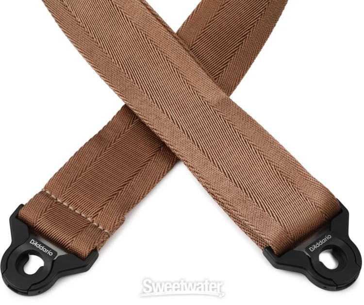 D'Addario Auto Lock Guitar Strap - Umber Brown