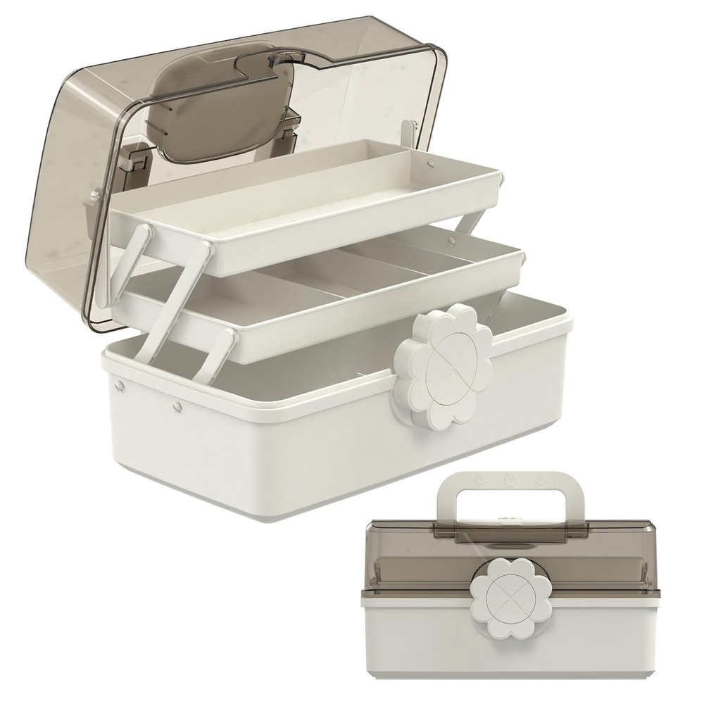 3-Layer Plastic Dividing Storage Box，Multifunctional Plastic Tool Box wit