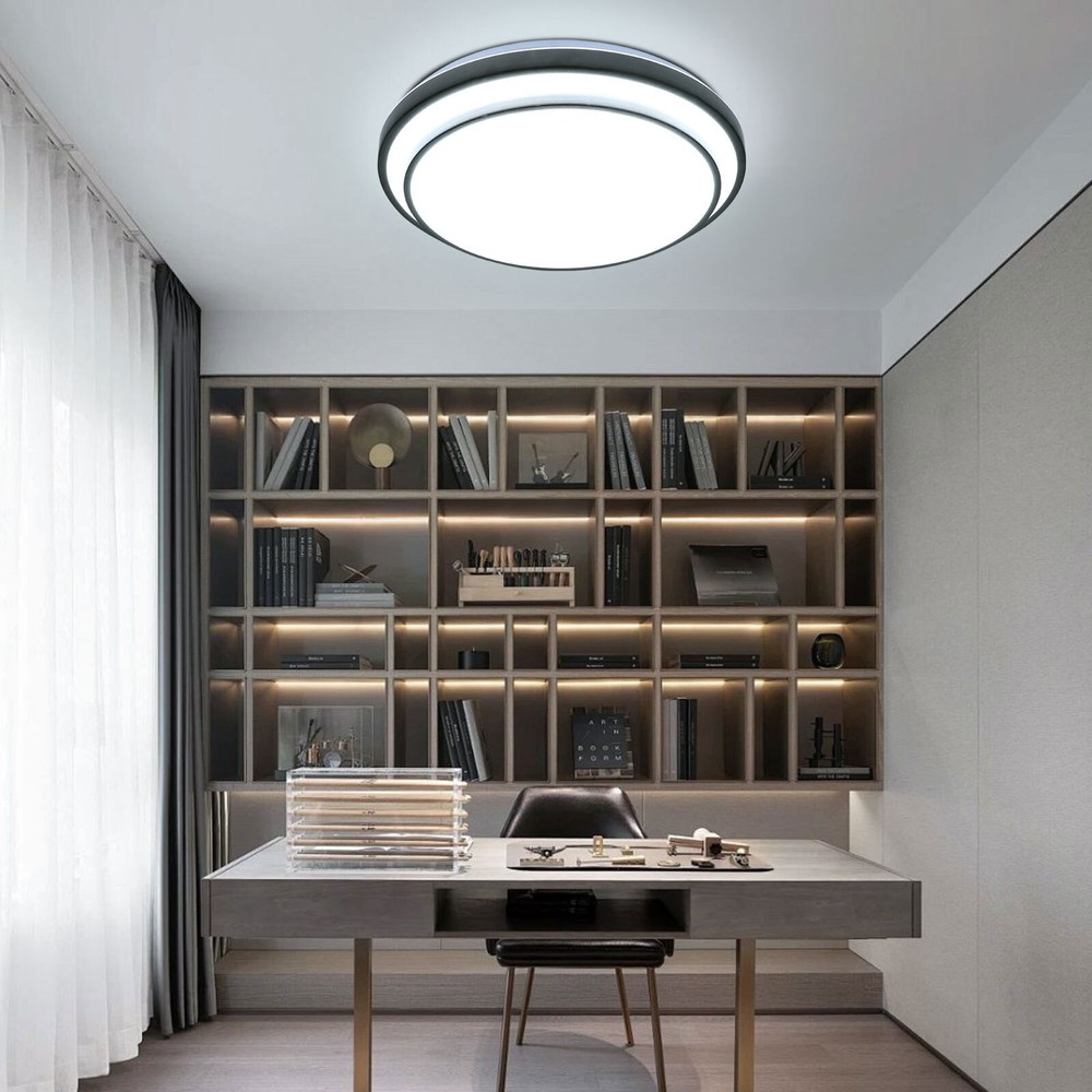 Modern LED Ceiling Light Flush Mount Dimmable Chandelier Lamp w/ Remote Control