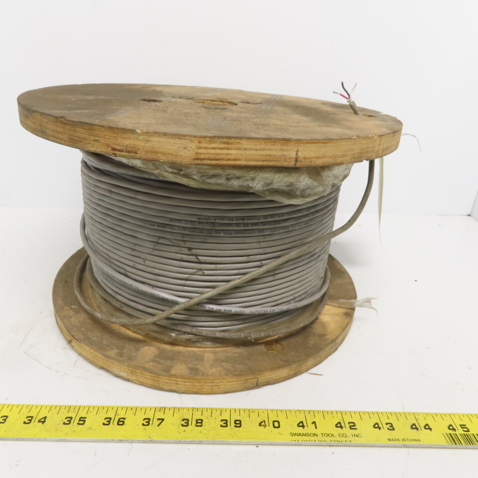 Alpha Wire 23403C 22AWG 3/C Gray Shielded Communication & Control Cable 700'