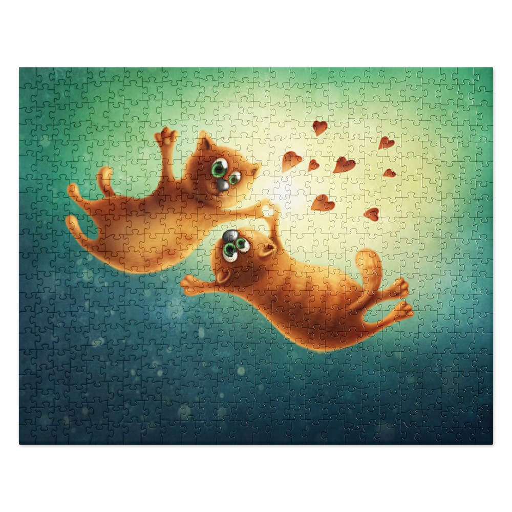 Orange Cats in Love Jigsaw puzzle 520 pc
