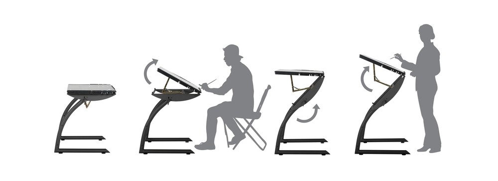 SD Studio Designs Triflex Drawing Table, Sit to Stand Up Adjustable Office Ho...