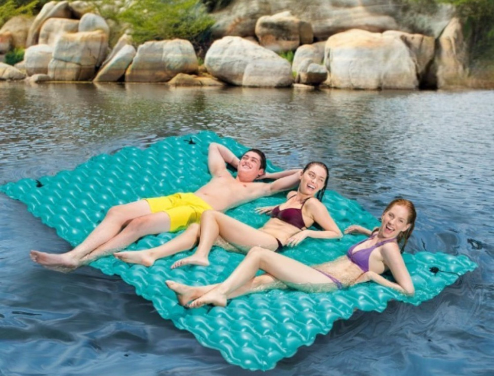 Inflatable Giant Floating Mat Platform Pad, Vinyl, Teal INTEX 56841EP