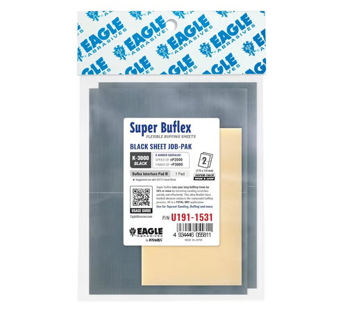 Eagle Abrasives DRY Buflex Sheets - Blk w/ Pad