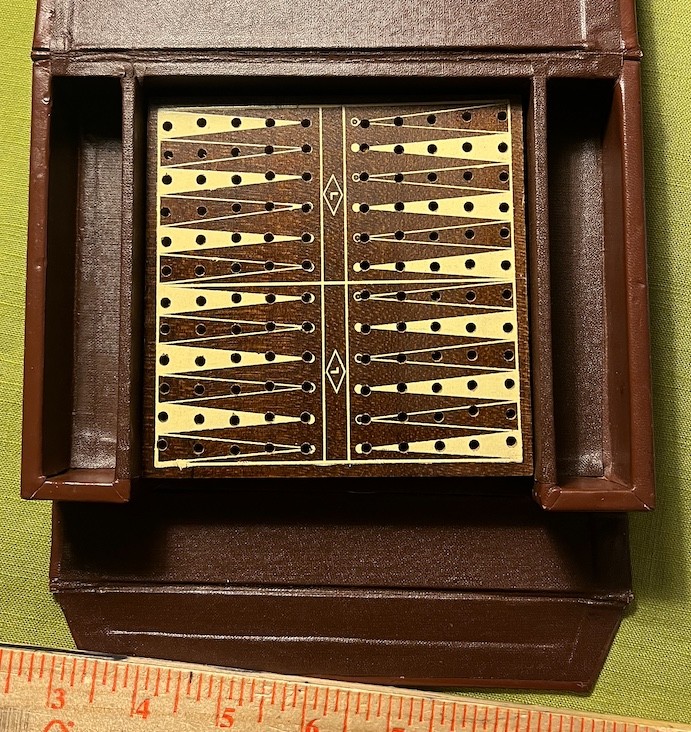 Travel Set for Chess, Checkers, Backgammon in Leather Case, no issues