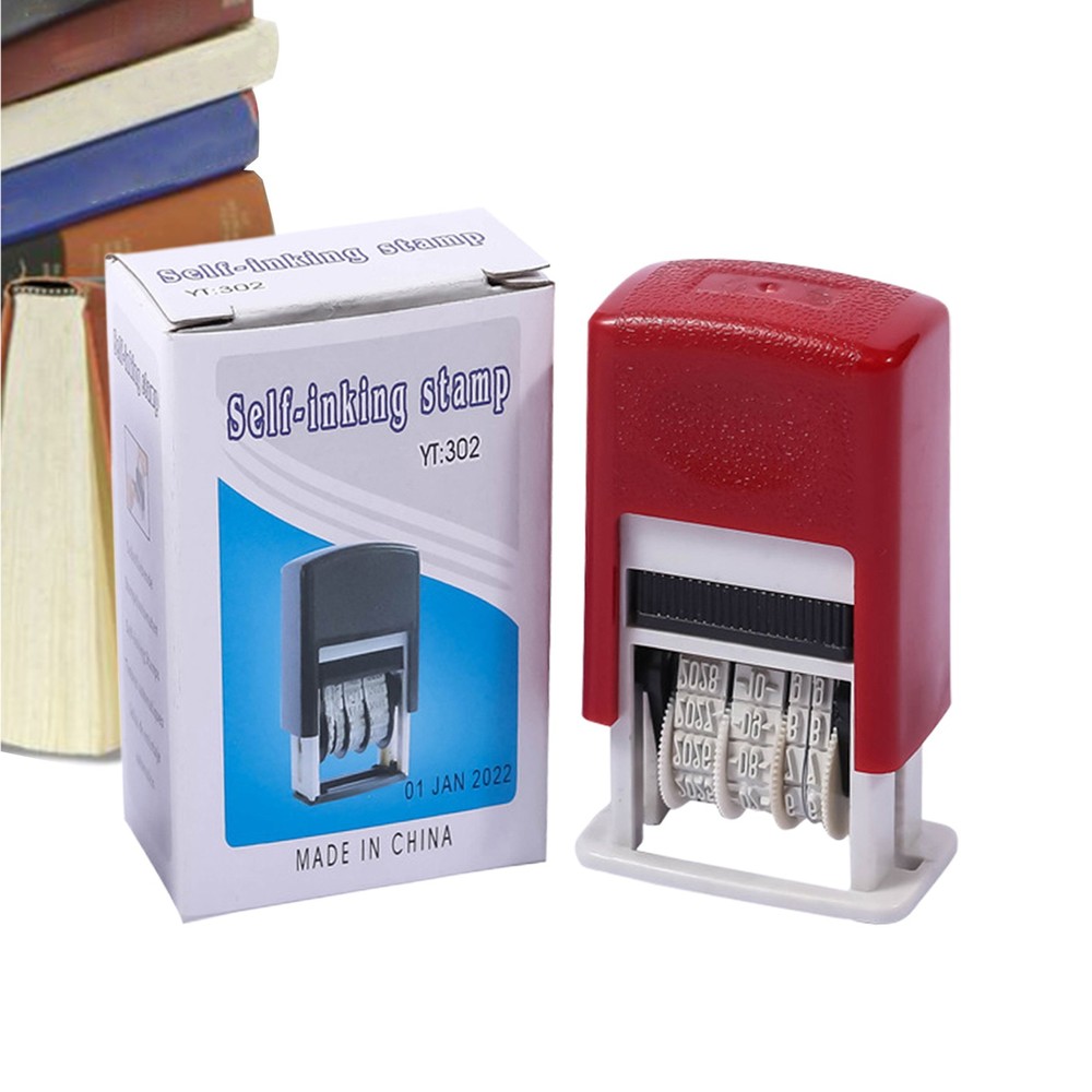 Handle Rubber Stamper Line Dater Adjustable Rubber Date Stamper for Office