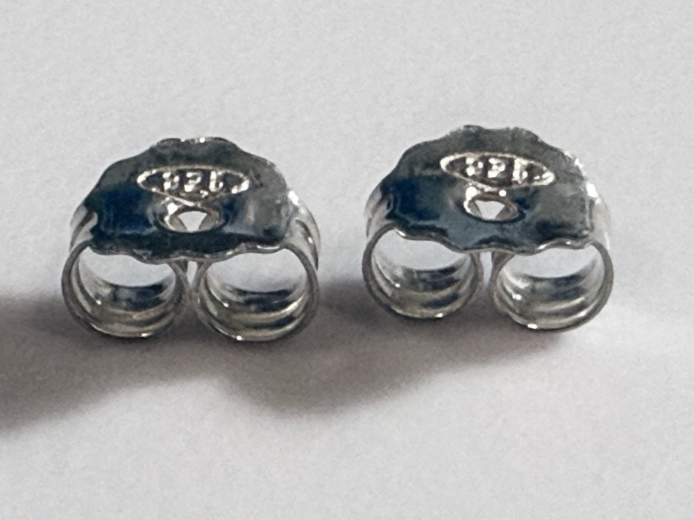 Sterling Silver  Friction Earring Back replacement  per pair .925