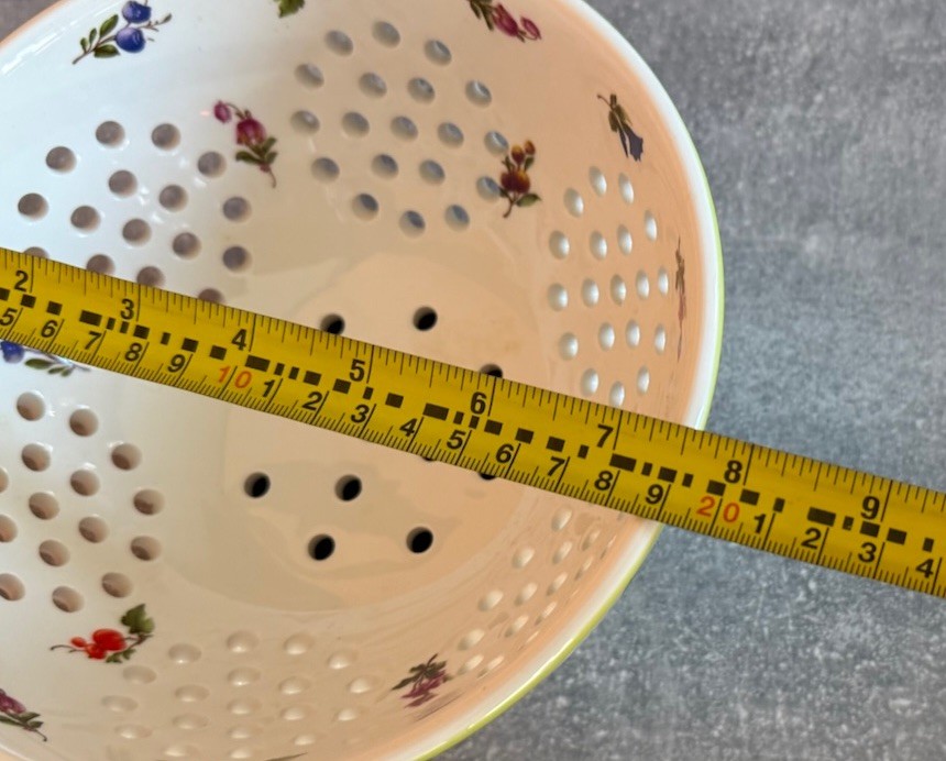 Porcelain Strainer Sieve Colander Floral Pattern