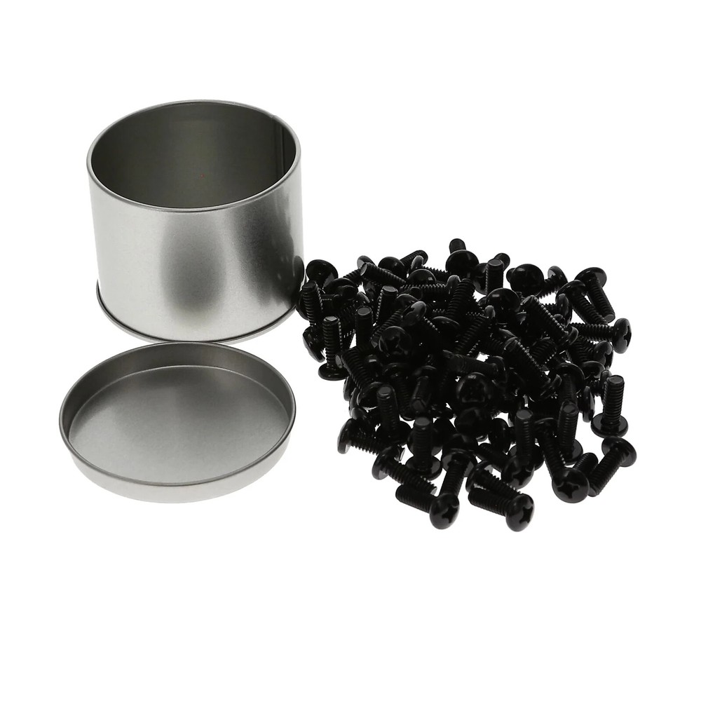 12-24 Rack Screws, Black 100-Pack