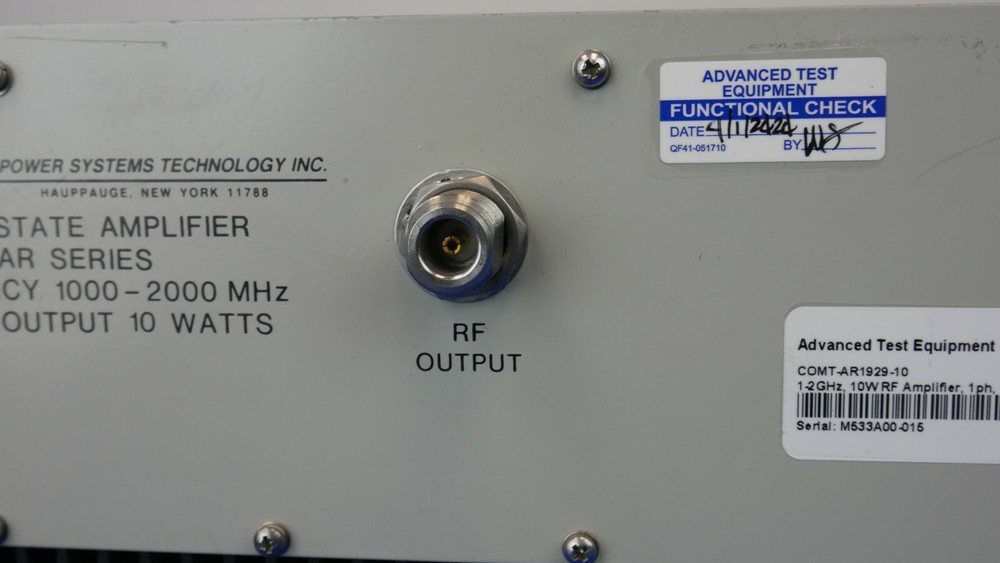 Comtech AR1929-10 RF Amplifier | 1-2GHz 10W