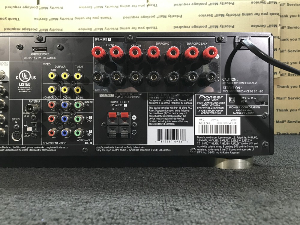 PIONEER VSX-920 HOME THEATER SYSTEM