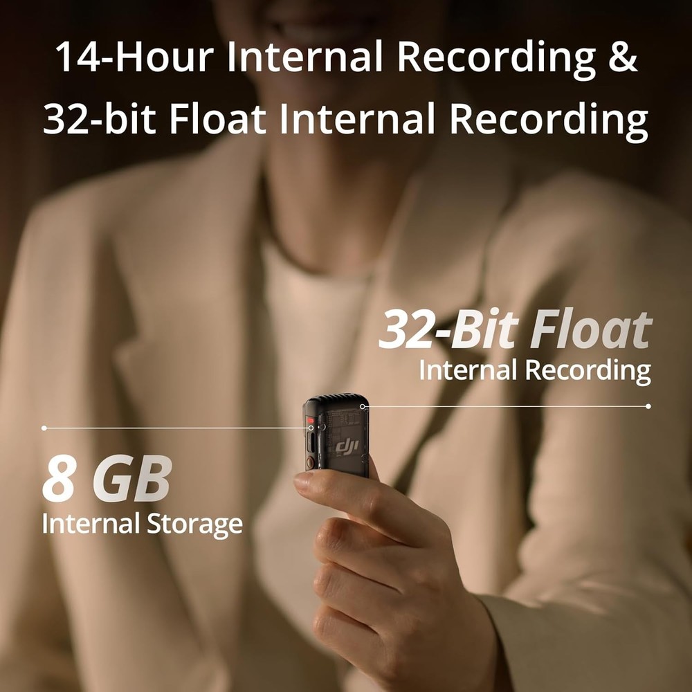 DJI Mic 2(1TX+1RX),Wireless Microphone 250m Range for iPhone,Android,Camera,Vlog