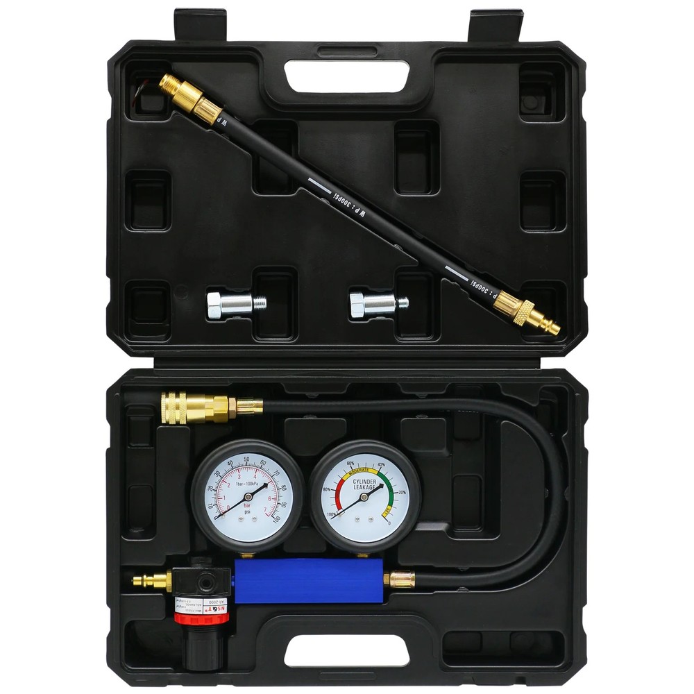 TU-21 Cylinder Leakage Leakdown Detector Set with Double Compression Tester Kit