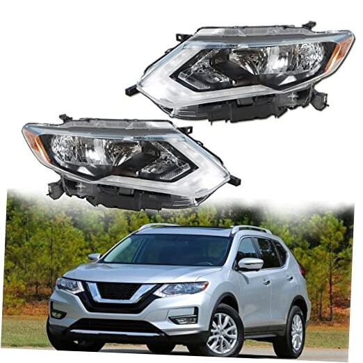 LH & RH Headlight Halogen Left and Right Side Headlamp Assembly Replacement